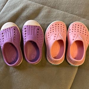 TWO PAIRS of Native toddler shoes